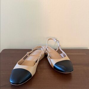 Elegant A New Day Black & Nude Women's Slingback Flats